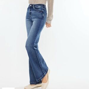 NWT KanCan Essentials High Rise Wide Flare Dark Blue Jeans
